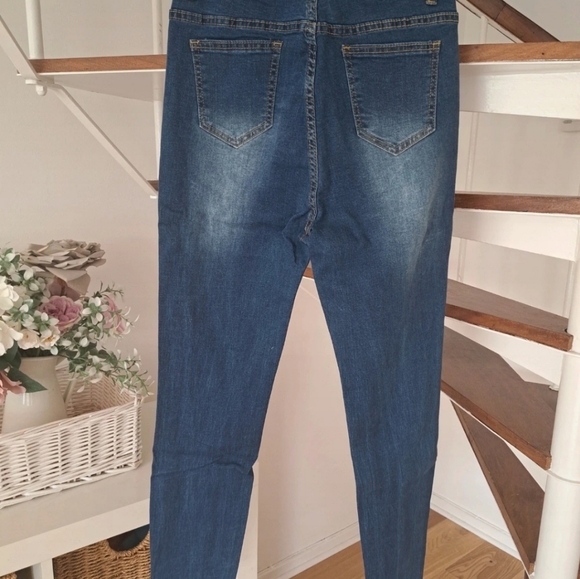 Shein Size M Womens Blue Ripped High Rise High Waist Skinny Jeans Button Zip. - Picture 6 of 9